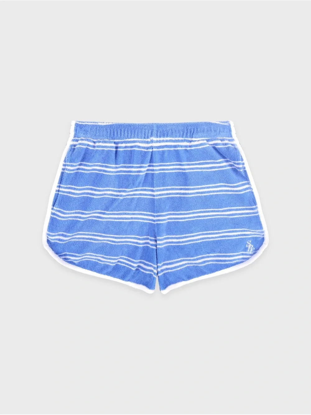 Sporty & Rich SRC Terry Cloth Short Medium Blue Juniper Striped Retro Sport